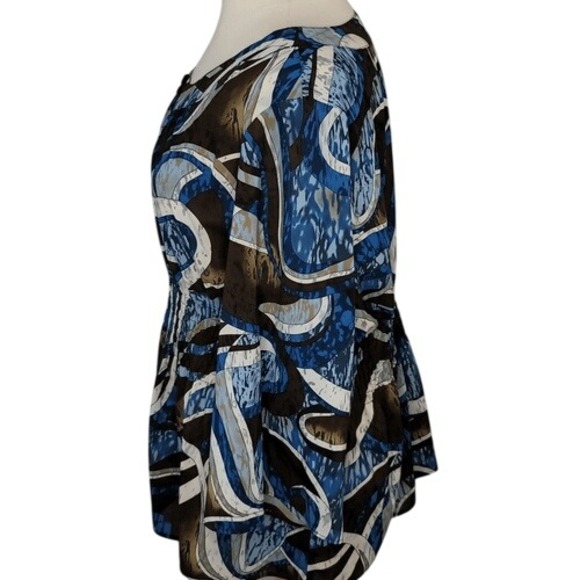 Ashley‎ Stewart Button Down Smocked Waist Top - Picture 4 of 9